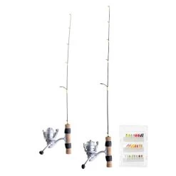 Eagle Claw Double Down Ice Fishing Combo W/ 2 Combos & Jig Kit